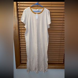 New American Eagle Striped Short Sleeve Rib-Knit T-Shirt Dress Size XXL